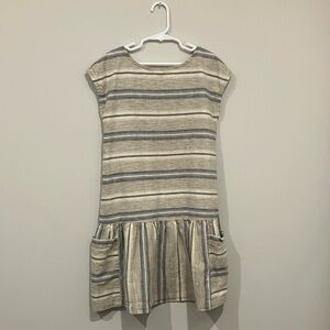Patagonia Beige and Blue Striped Casual Kids Dress